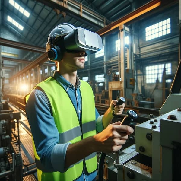 Arbeiter mit VR Brille